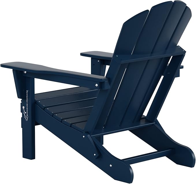 WO Home Furniture Adirondack Chairs Table Set of 3 PCS Outdoor Folding Chairs Coffee Table Weather/UV Resistant for Lawn - Photo 6