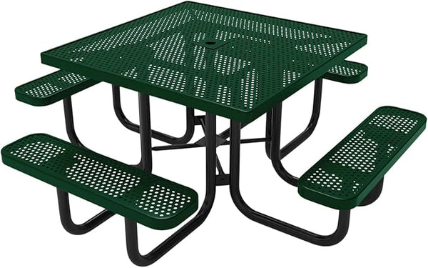 COATEDOUTDOORFURNITURE Heavy-Duty Portable Outdoor Picnic Table with Umbrella Hole - Photo 1