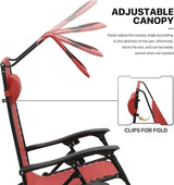 MoNiBloom Zero Gravity Chair Set of 2 with Canopy Shade, Patio Folding Anti Gravity Recliner - Photo 8