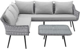 Endeavor Outdoor Patio Wicker Rattan Outdoor Patio Wicker Rattan Seating Set in Gray Gray - Photo 3