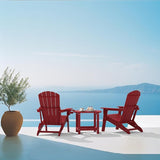 Plawdlik Folding Adirondack Chair Set of 6 with Cup Holder，Wooden Textured ，Heavy All-Weather HDPE Comfortable Set - Photo 3
