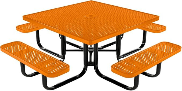 COATEDOUTDOORFURNITURE Heavy-Duty Portable Outdoor Kids Table with Umbrella Hole, Punched Steel Kids Picnic Table - Photo 1