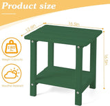 Adirondack Outdoor Side Table, 2-Tier Sturdy Patio End Table Weather Resistant, 16.5" Solid Side Table for Patio, Pool - Photo 3