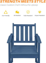 HDPE Outdoor Dining Set of 6, Patio Dining Table Set with 4 Chairs and 1 Bench - Photo 6