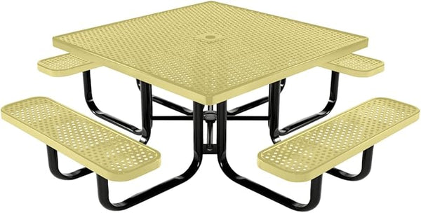 COATEDOUTDOORFURNITURE Heavy-Duty Portable Outdoor Kids Table with Umbrella Hole, Punched Steel Kids Picnic Table - Photo 1