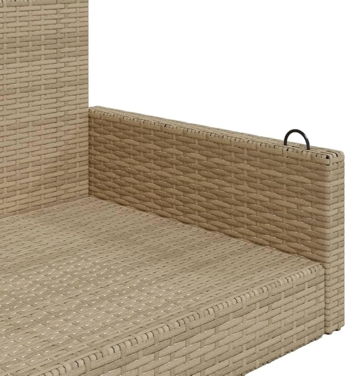 Swing Bench Beige PE Rattan Powder-Coated Steel Medium for Outdoor Garden Patio Relaxation Spacious Seating for Two - Photo 8