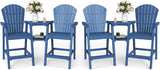 FOOWIN Tall Adirondack Chair Set of 4, All Weather HDPE Bar Height Adirondack Chair with Double Connecting Trays - Photo 1