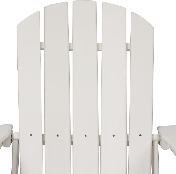 Sunnydaze Adirondack Chair with Cup Holder - Outdoor All-Weather Adirondack Chair for the Fire Pit, Patio, Campsite, or Yard - 300-Pound Capacity - White