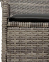 Patio Chairs with Cushions 2 pcs Gray Poly Rattan&Solid Wood, Suitable for patios, Gardens, Balconies - Photo 9