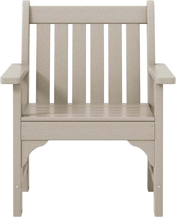 WestinTrends Malibu Outdoor Patio HDPE Adirondack Dining Arm Chair, Sand