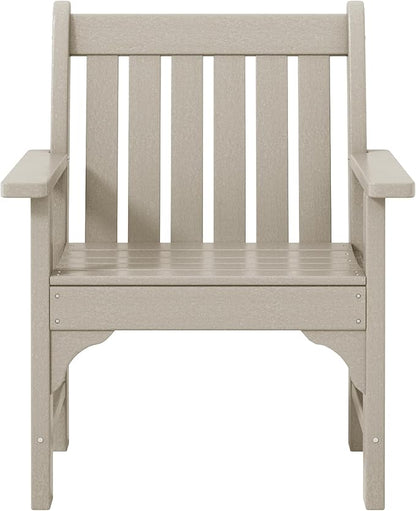 WestinTrends Malibu Outdoor Patio HDPE Adirondack Dining Arm Chair, Sand