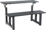 TECSPACE 47 Inches Aluminum Picnic Table Bench Black, Covertible Outdoor Bench with 400 LBS Weight Capacity for Park - Photo 1