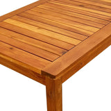 35.4x19.7x14.2 in Outdoor Coffee Table Solid Acacia Wood Rectangle Natural Brown Finish Low-Maintenance Patio Garden - Photo 6