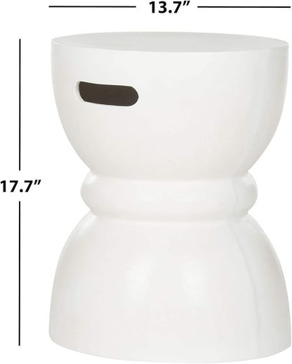 SAFAVIEH Outdoor Collection Haruki Modern Ivory Concrete Round Accent Table (Fully Assembled)