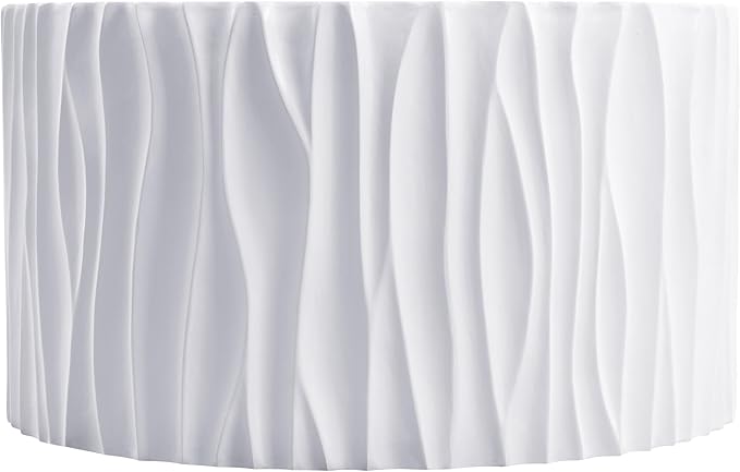 Merax 26.77” Wavy Outdoor Round Coffee Table, MGO All-Weather Side Table, Low-Maintenance Patio Furniture for Garden, Balcony, Deck, White