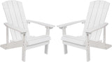 Flash Furniture Charlestown Poly Resin Adirondack Chair - White - All Weather - Indoor/Outdoor - Set of 2 - Photo 1