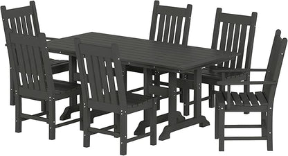 Costaelm Armless Outdoor Chair, Patio Adirondack Chair, HDPE Poly Lumber Waterproof Restaurant Bistro Kitchen Dining Chair for Outside Porch Backyard Garden, Gray