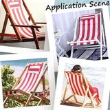 GORGECRAFT Replacement Beach Sling Chair Cloth with Pillow Folding Lounge Deck Chair Cloth 44x17 Inch Red White Stripes - Photo 6