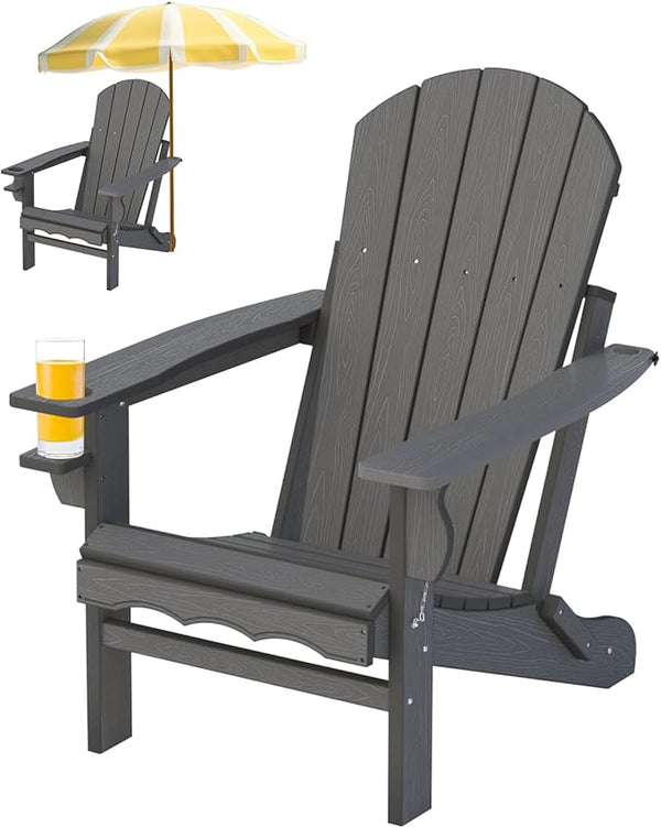 Fire Pit Chairs, HDPE Folding Adirondack Chairs Weather Resistant - Photo 1