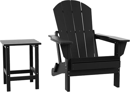 Costaelm Outdoor Table and Chairs, Small Patio Set Outdoor Seating, All Weather Porch Furniture Set Lounge Chairs for Outside Firepit Garden Lawn, Black