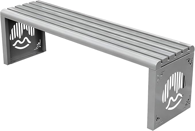 Heavy Duty Outdoor Benches Weatherproof Galvanized Steel Park Benches Slats Design Metal Garden Chair Commercial Street - Photo 1