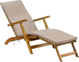 East West Furniture BSLCDNA Salinas Patio Chair Lounge - Outdoor Acacia Wood Sunlounger Chair for Poolside, Deck, Lawn - Photo 1