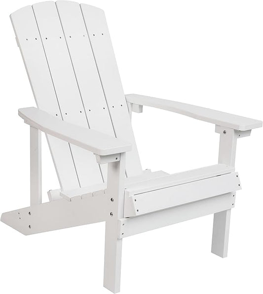 Taylor & Logan Charlestown All-Weather Poly Resin Wood Adirondack Chair in White