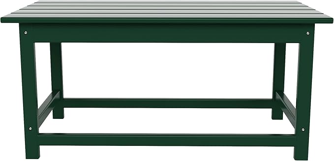 WO WESTIN OUTDOOR HDPE Laguna Outdoor Poly Adirondack Coffee Table, Dark Green