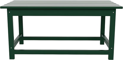 WO WESTIN OUTDOOR HDPE Laguna Outdoor Poly Adirondack Coffee Table, Dark Green