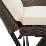Garden Bench Deck Bench Patio Bench with Cushions 69.3" Brown Poly Rattan - Photo 9