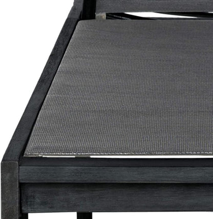 SAFAVIEH Outdoor Collection Manteca Dark Slate Grey Solid Wood/Dark Grey Texline Fabric Adjustable Chaise Lounge Chair (PAT6708K)