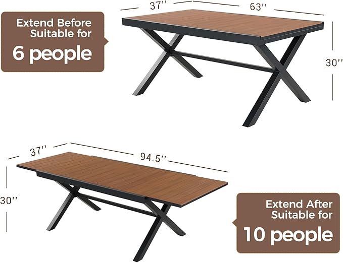 Grand patio Expandable Patio Dining Table - Photo 2