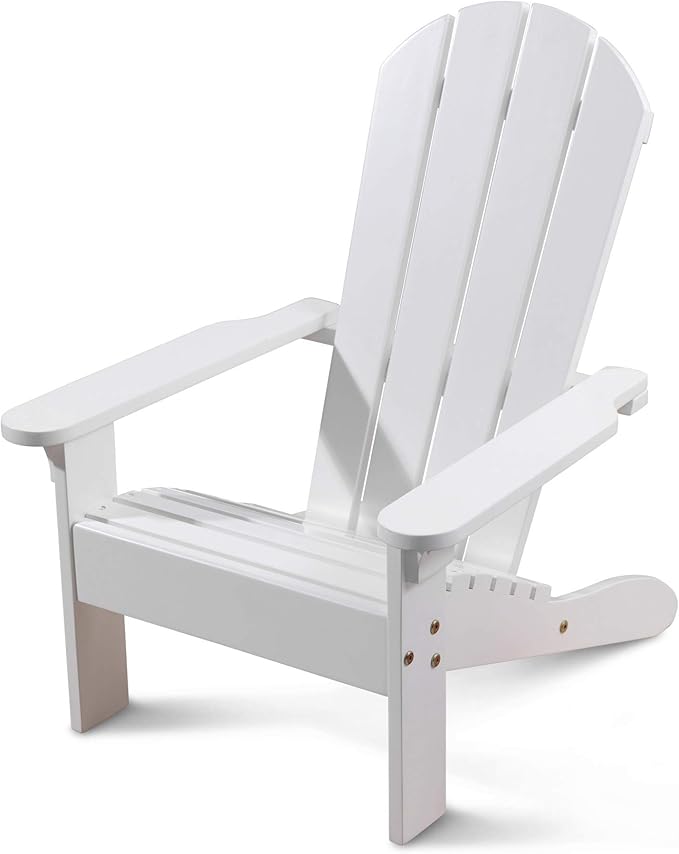KidKraft Wooden Adirondack Children's Outdoor Chair, Kid's Patio Furniture, White, Gift for Ages 3-8 - Photo 1