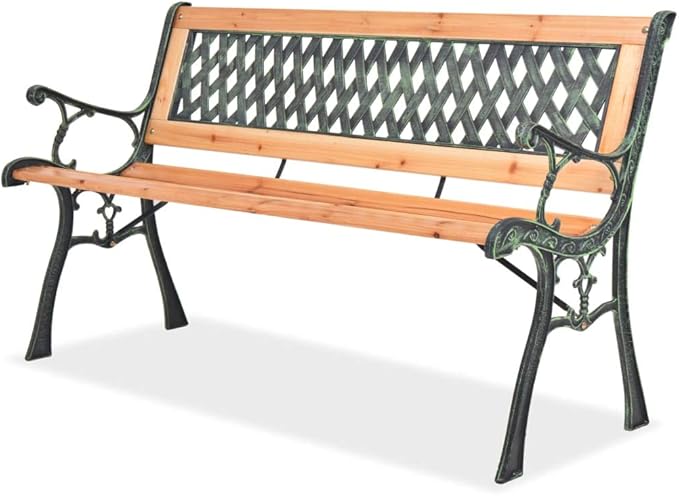 Garden Bench Outdoor Bench for Patio Metal Bench Park Bench Cushion for Yard Porch Work Entryway 48" x 20" x 28.7"