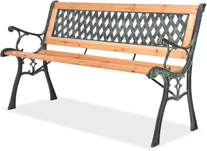 Garden Bench Outdoor Bench for Patio Metal Bench Park Bench Cushion for Yard Porch Work Entryway 48" x 20" x 28.7"