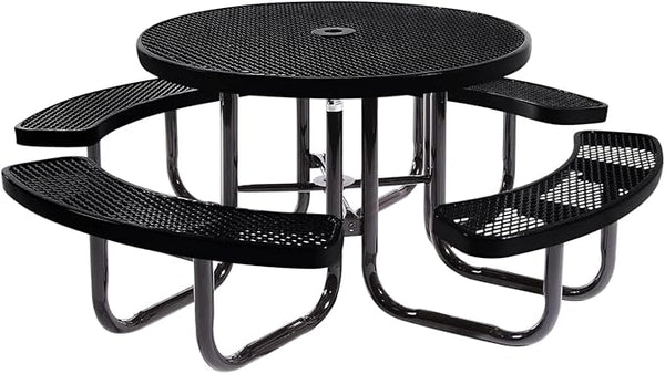 COATEDOUTDOORFURNITURE Heavy-Duty Portable Outdoor Picnic Table with Umbrella Hole - Photo 1