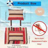 GORGECRAFT Beach Sling Chair Canvas Cloth with Pillow 44x17 Red and Yellow Striped Casual Lounge Chair Replacement - Photo 3