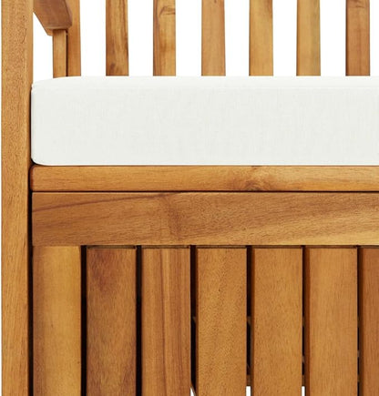 Garden Bench Deck Bench Patio Storage Bench Solid Acacia Wood 47.2"x24.8"x33.1"