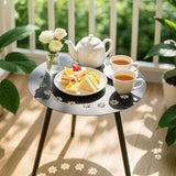 18 Inch Outdoor Side Table Patio Round Tables for Outside Black End Tables Small Coffee Table End Table Modern Metal - Photo 2
