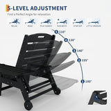 Garvee Oversize 5-Position HDPE Outdoor Chaise Lounge Chair with Rolling Wheels – Pool Lounge for Patio, Beach & Camping - Photo 3