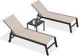 PURPLE LEAF Outdoor Chaise Lounge with Wheels for Outside 2 Pieces Aluminum Patio Lounge Chair with 5 Adjustable - Photo 9
