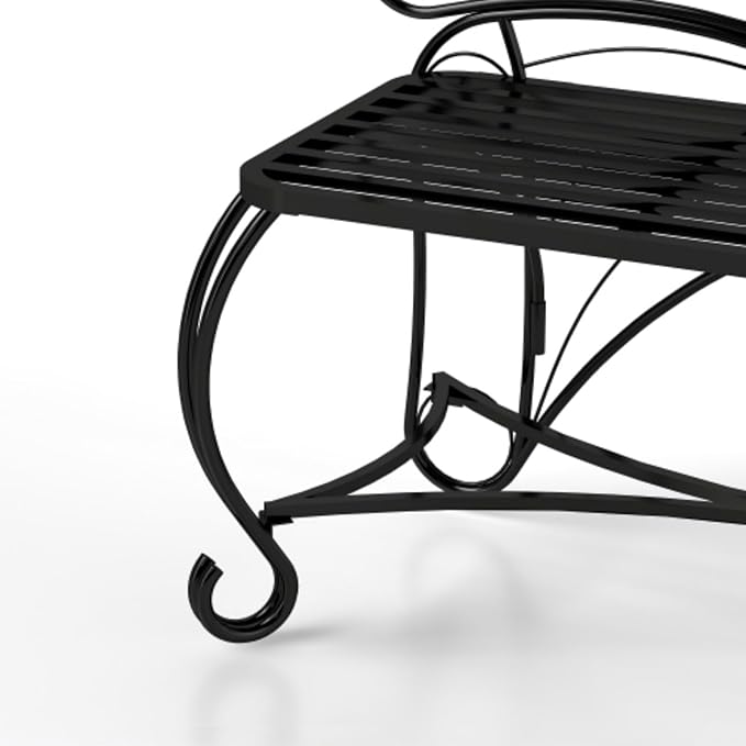 Outdoor Bench Terrace Seat, Butterfly Shape Metal Garden Bench, Park Bench Outdoor Seat, Multifunctional Chair, Suitable for Garden, Courtyard, Park, Entrance