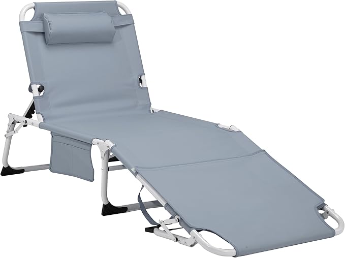 3-in-1 Oversized Sun Tanning Chair with Mat & Face Hole - Photo 9