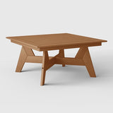 WestinTrends Avalon Modern Low Outdoor Patio Square HDPE Coffee Table, Teak - Photo 5
