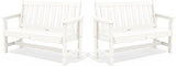 SERWALL Outdoor Bench, HDPE Outdoor Benches Weatherproof, 2-Person Garden Bench with 660 lbs Weight Capacity - Photo 1