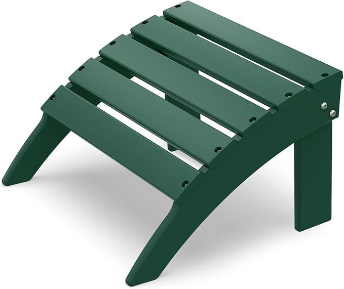 IVY&LANE Outdoor Adirondack Ottoman | Folding | HDPE | Forest Green | All Weather - Photo 1