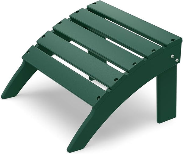IVY&LANE Outdoor Adirondack Ottoman | Folding | HDPE | Forest Green | All Weather - Photo 1