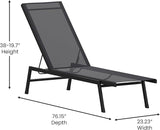 Flash Furniture Brazos Adjustable Chaise Lounge Chair, Outdoor Five-Position Recliner, All Weather, Black/Black - Photo 3