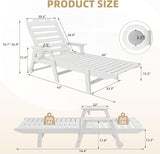 Mdeam 6-Position Lounge Chair Outdoor, 22" W Oversized Sun Tanning Chair, 500LBS Capacity - Photo 2