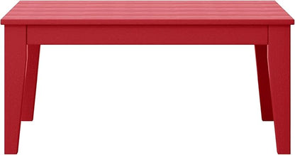 WestinTrends Malibu Low Outdoor HDPE Patio Rectangle Coffee Table, Red
